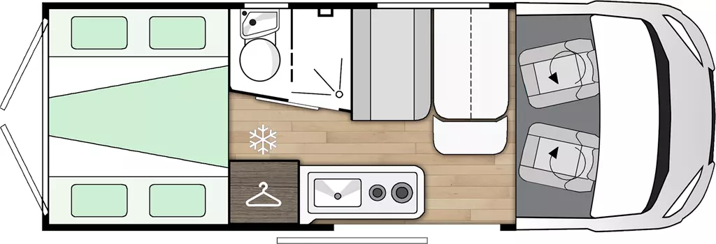 Układ Layout Kampera Benimar Benivan 120