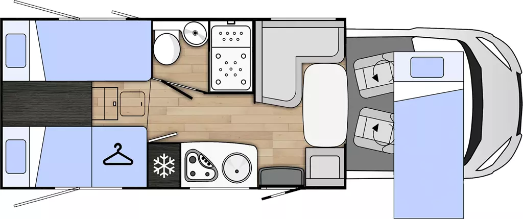 Układ Layout Kampera Benimar Mileo 261