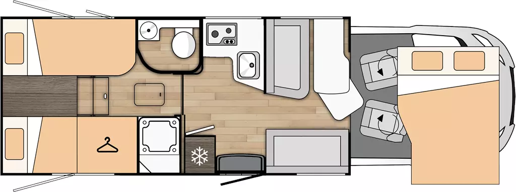 Kamper Benimar Tessoro 463 Układ Layout