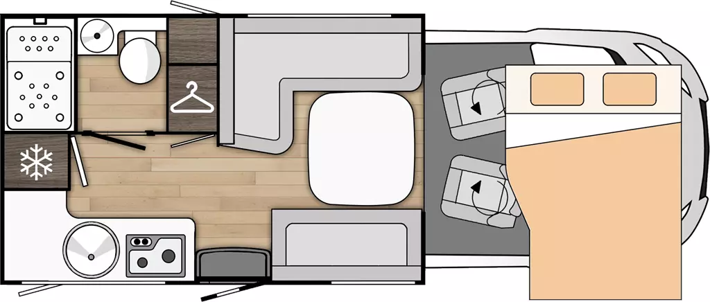 Kamper Benimar Tessoro 481 Układ Layout