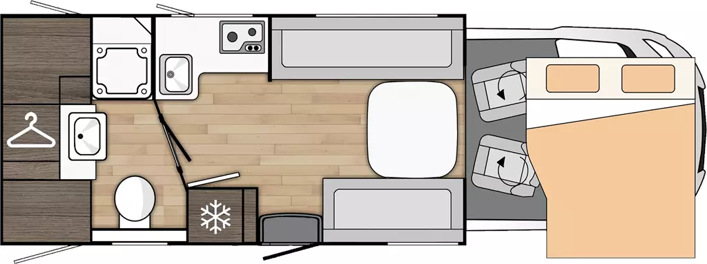 Kamper Benimar Tessoro 488 Półintegra Układ Layout