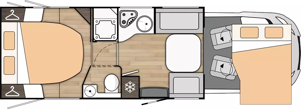 Kamper Benimar Tessoro 497 Układ Layout