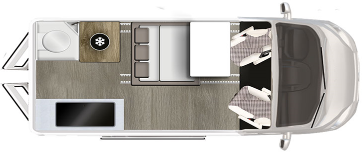 Kamper Karmann-Mobil Duncan 535 Van Layout Układ