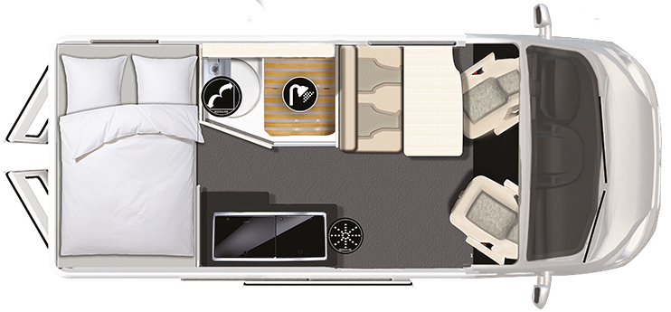 Kamper Karmann-Mobil Dexter 560AW Układ Layout